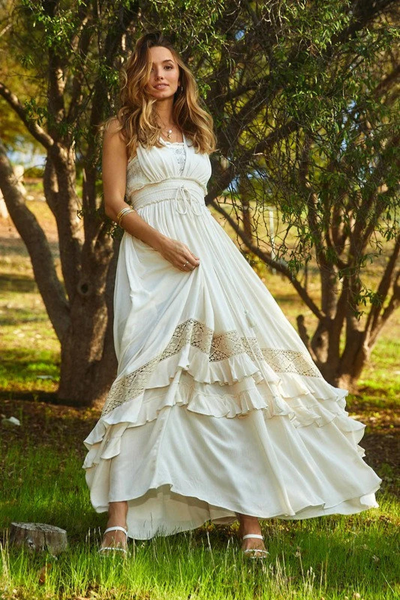  Boho Lace Maxi Dress 