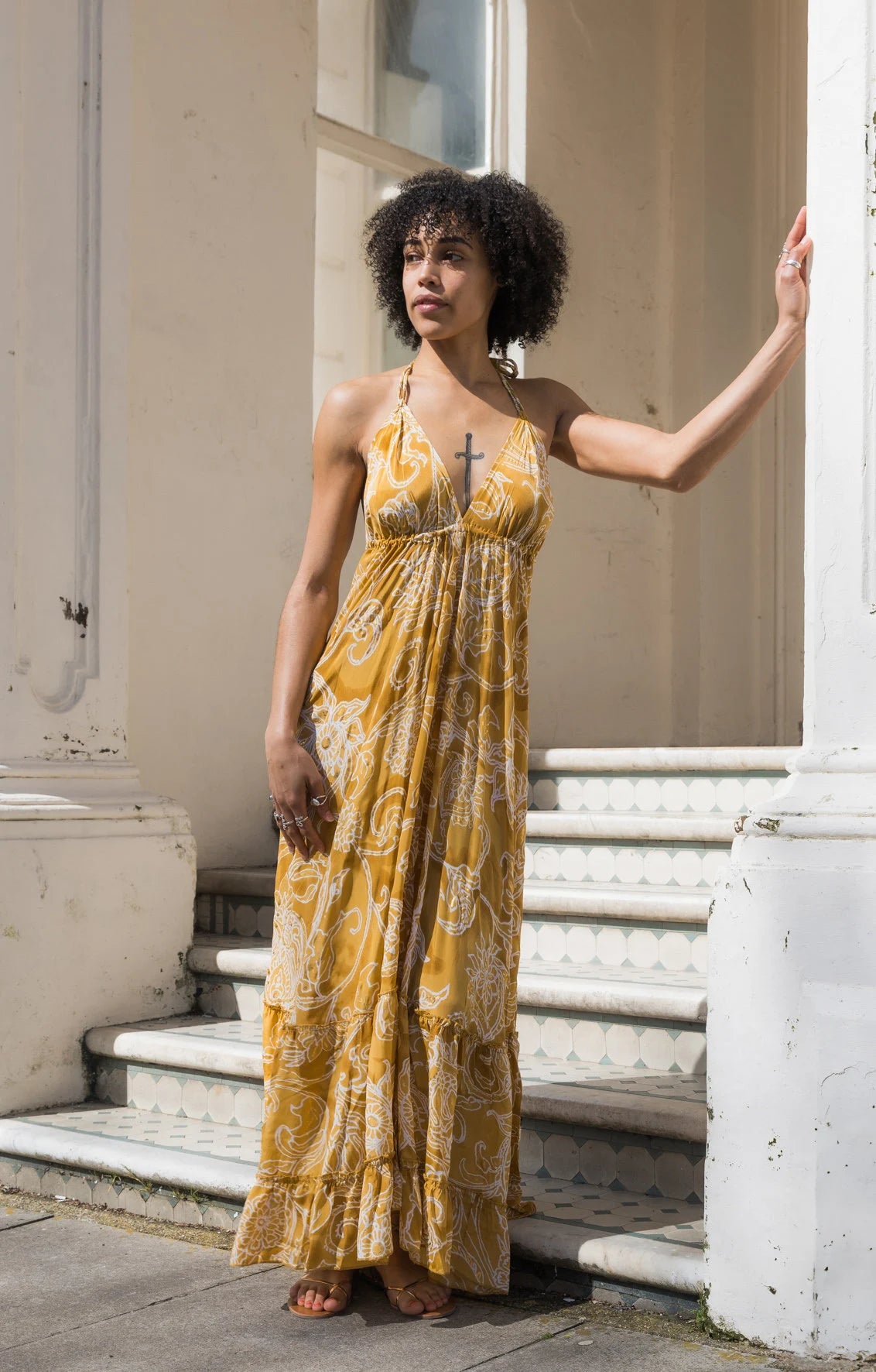 Boho Gold Infinity Maxi Dress 