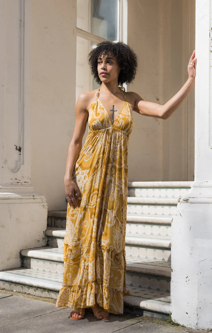 Boho Gold Infinity Maxi Dress 