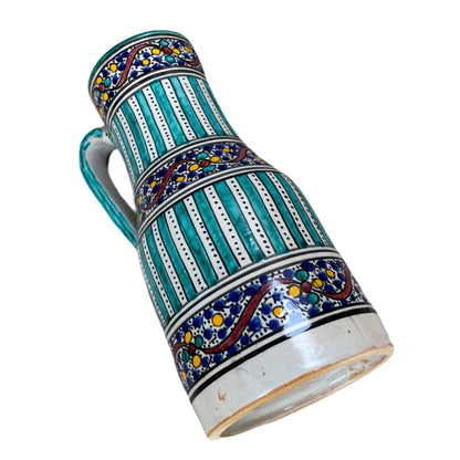 Handmade and Hand-Painted Moroccan Pottery Pitcher