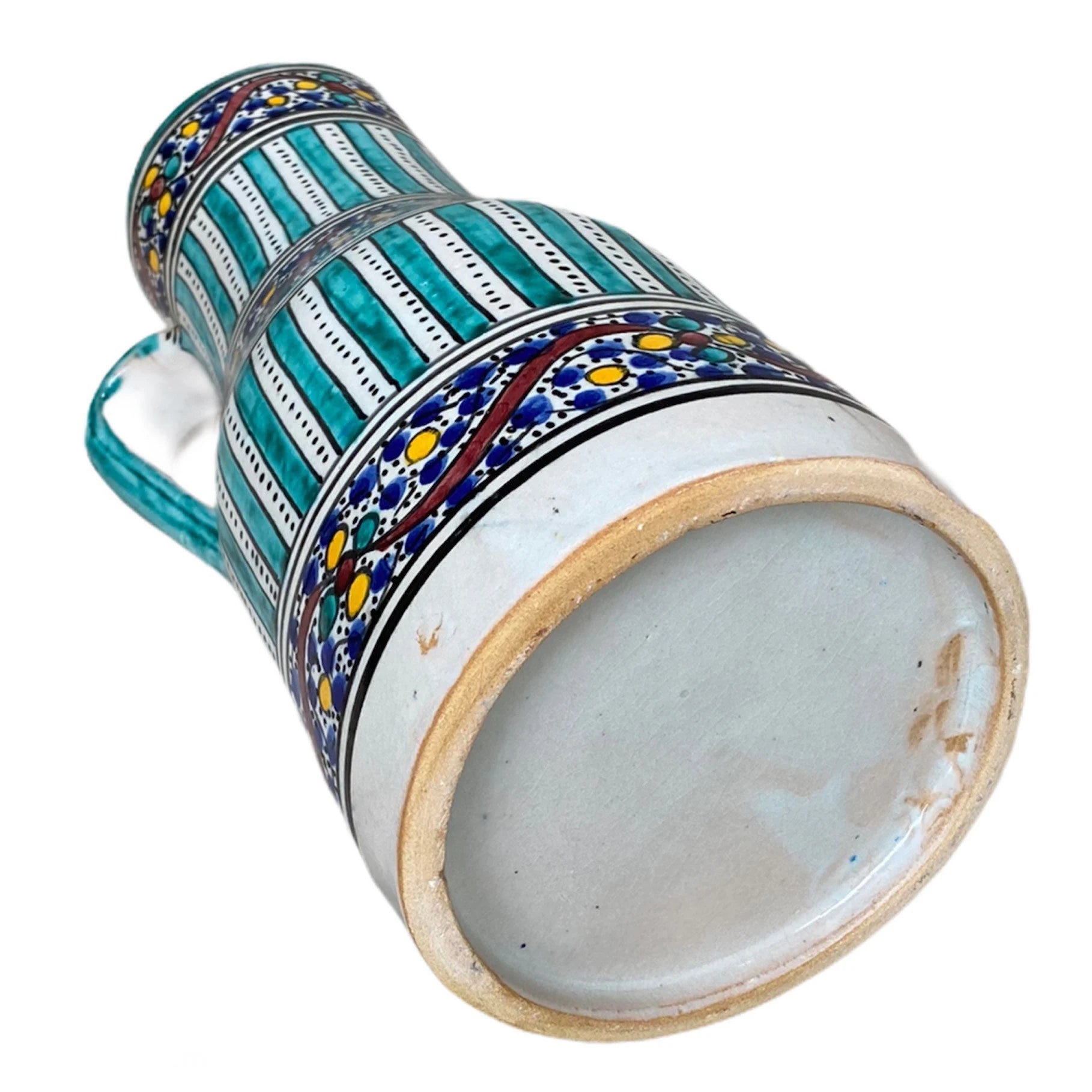 Handmade and Hand-Painted Moroccan Pottery Pitcher