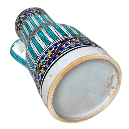 Handmade and Hand-Painted Moroccan Pottery Pitcher