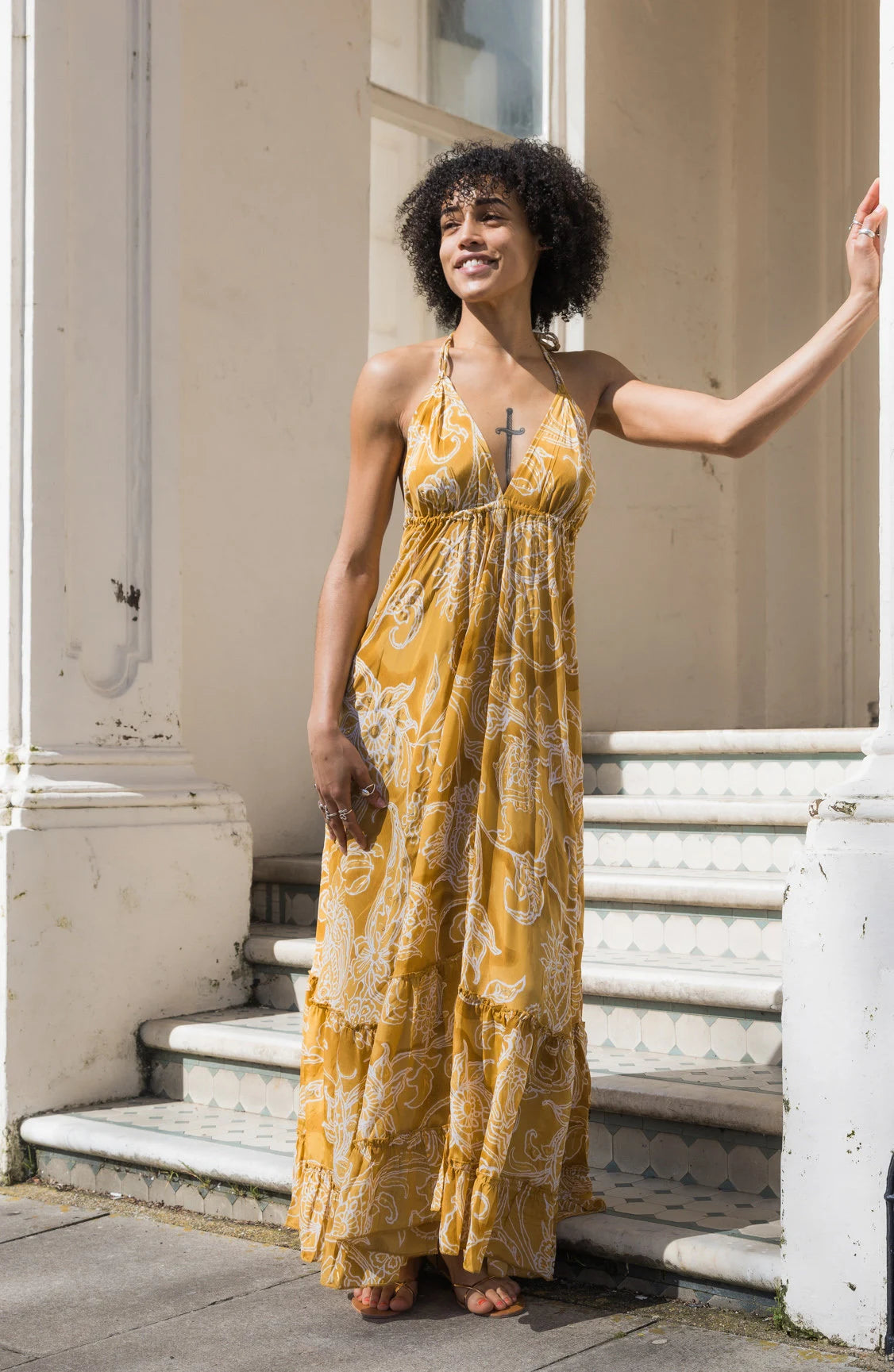 Boho Gold Infinity Maxi Dress 