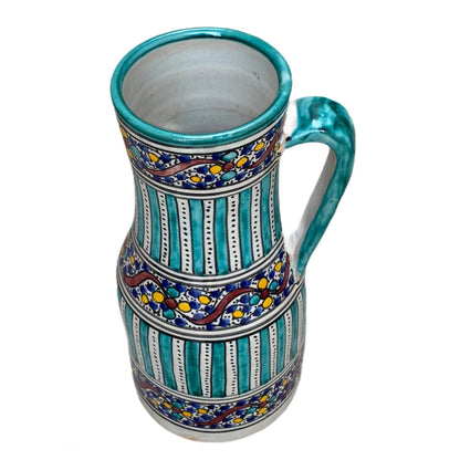 Handmade and Hand-Painted Moroccan Pottery Pitcher
