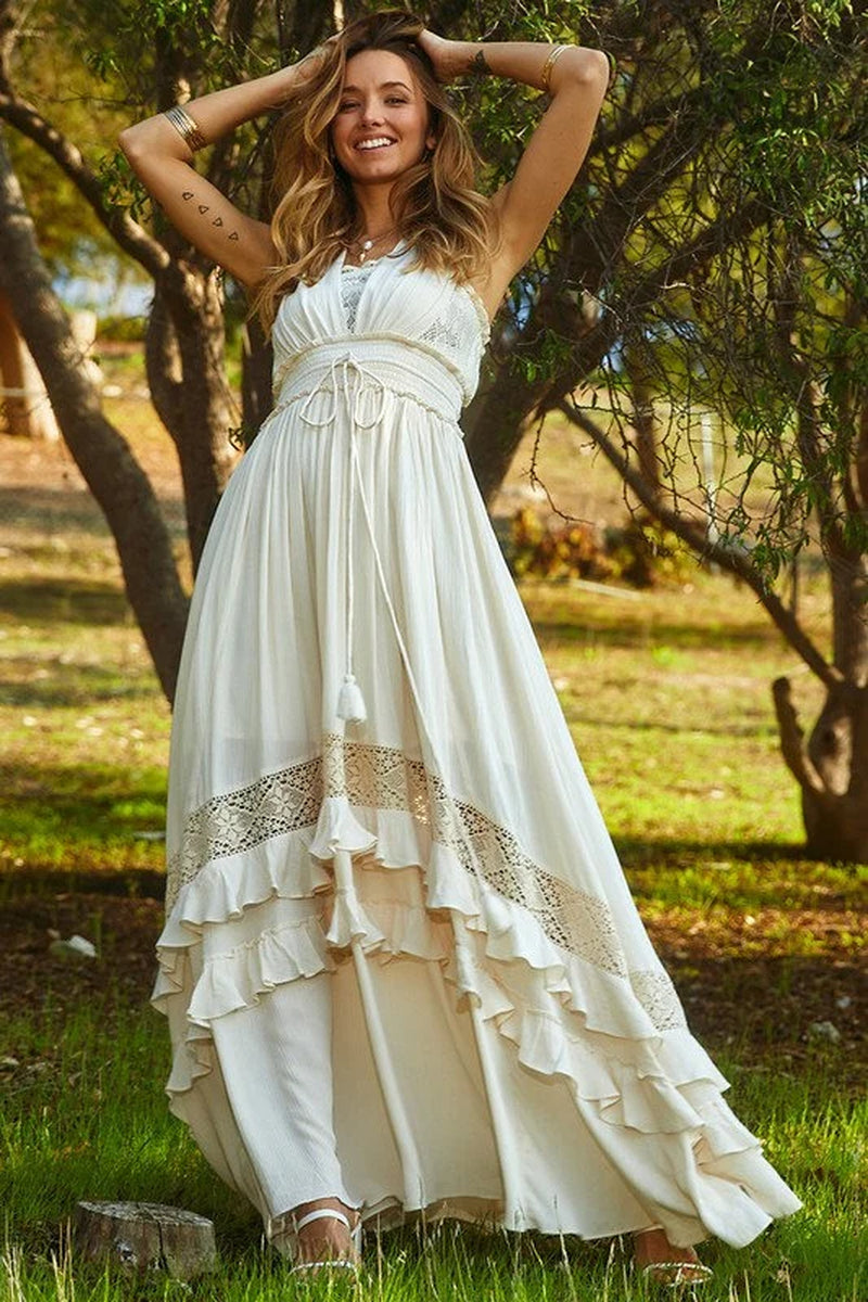  Boho Lace Maxi Dress 