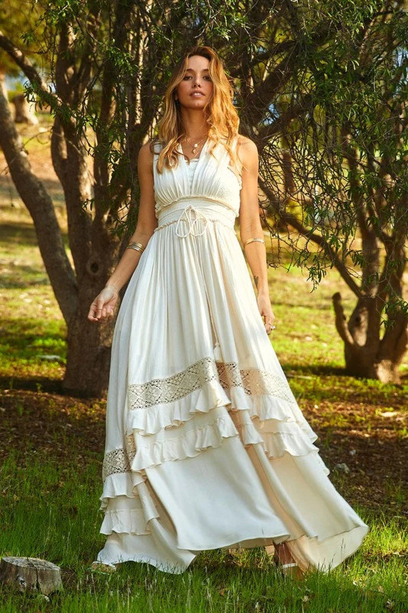  Boho Lace Maxi Dress 