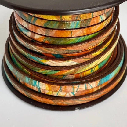 Handmade Boho Leather and Turquoise Wrap Bracelet