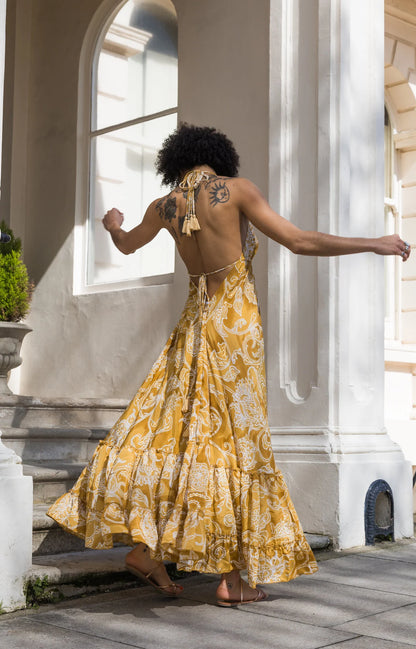 Boho Gold Infinity Maxi Dress 