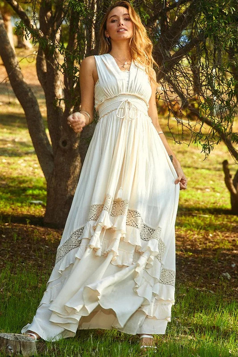  Boho Lace Maxi Dress 
