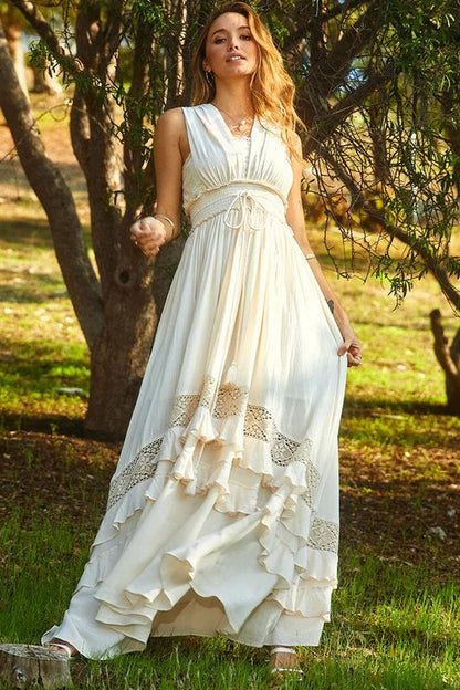  Boho Lace Maxi Dress 