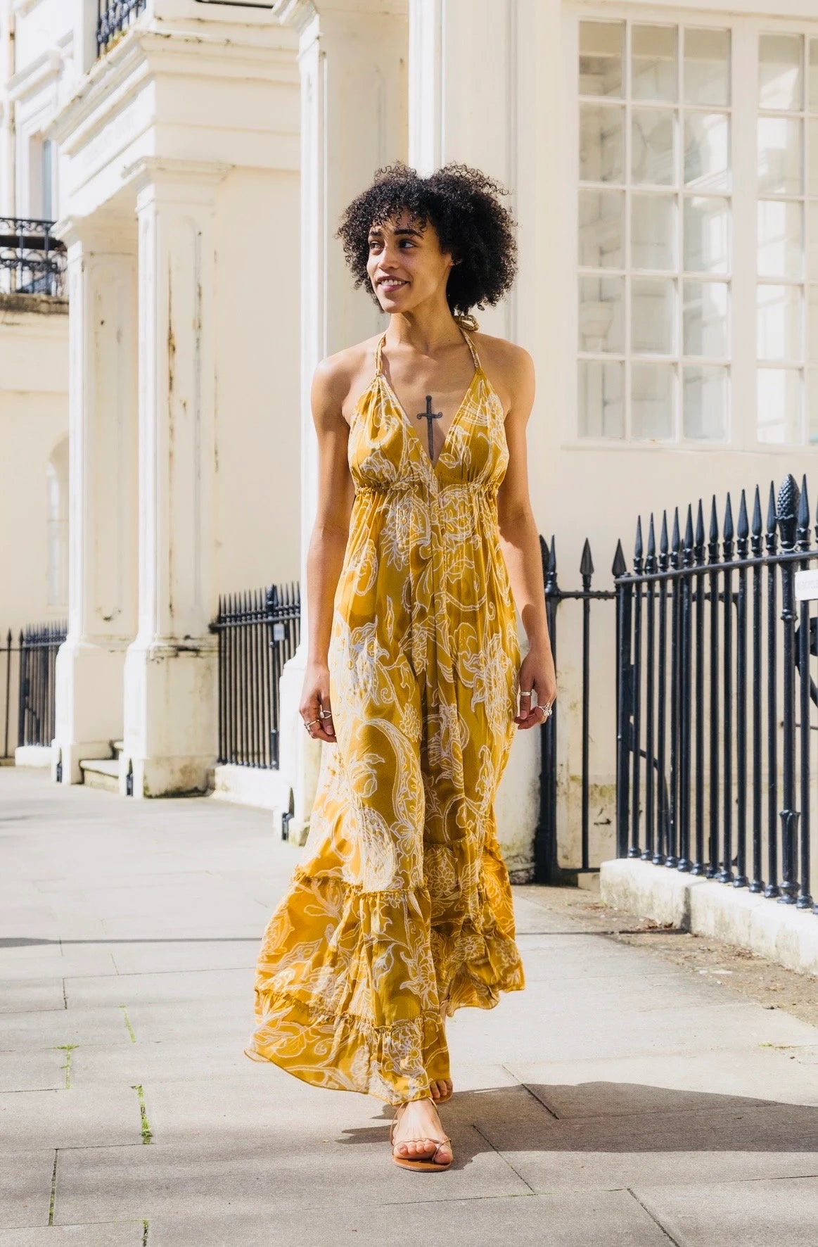 Boho Gold Infinity Maxi Dress 