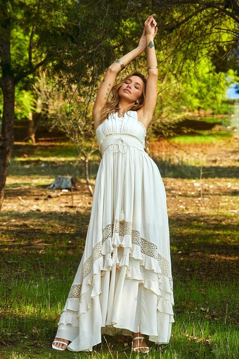  Boho Lace Maxi Dress 