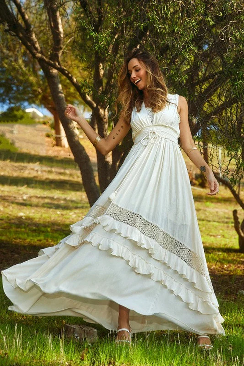  Boho Lace Maxi Dress 