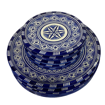 Handmade and Hand-Painted Moroccan Star Ceramic Plates