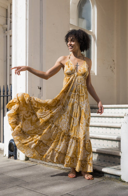 Boho Gold Infinity Maxi Dress 