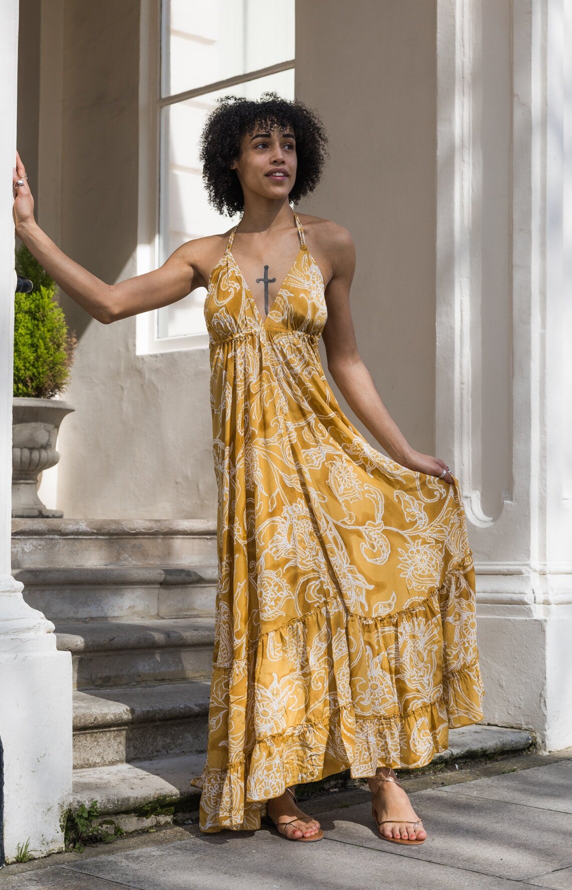 Boho Gold Infinity Maxi Dress 