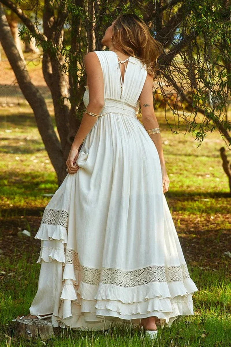  Boho Lace Maxi Dress 