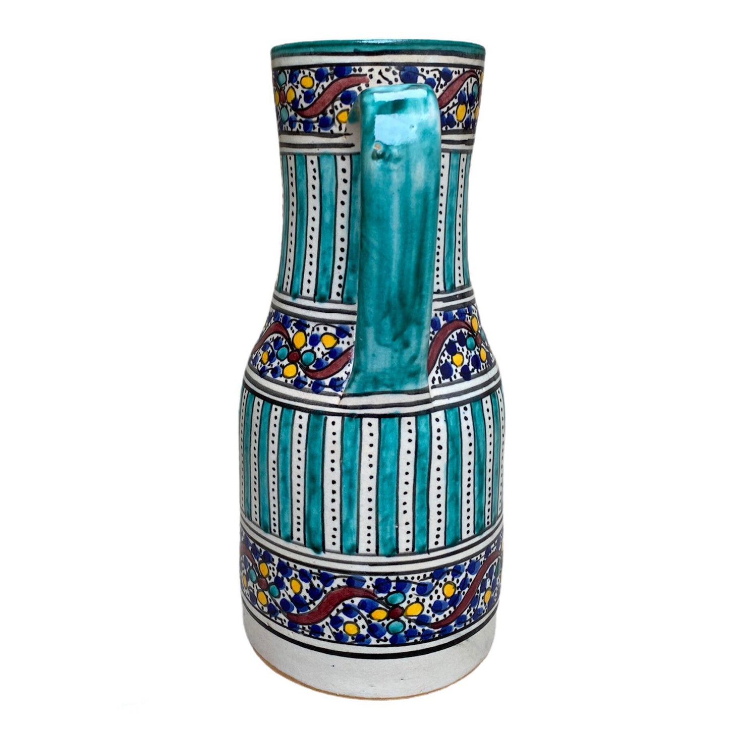 Handmade and Hand-Painted Moroccan Pottery Pitcher