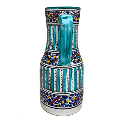 Handmade and Hand-Painted Moroccan Pottery Pitcher
