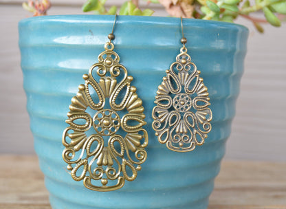 Boho Turquoise Drop Earrings