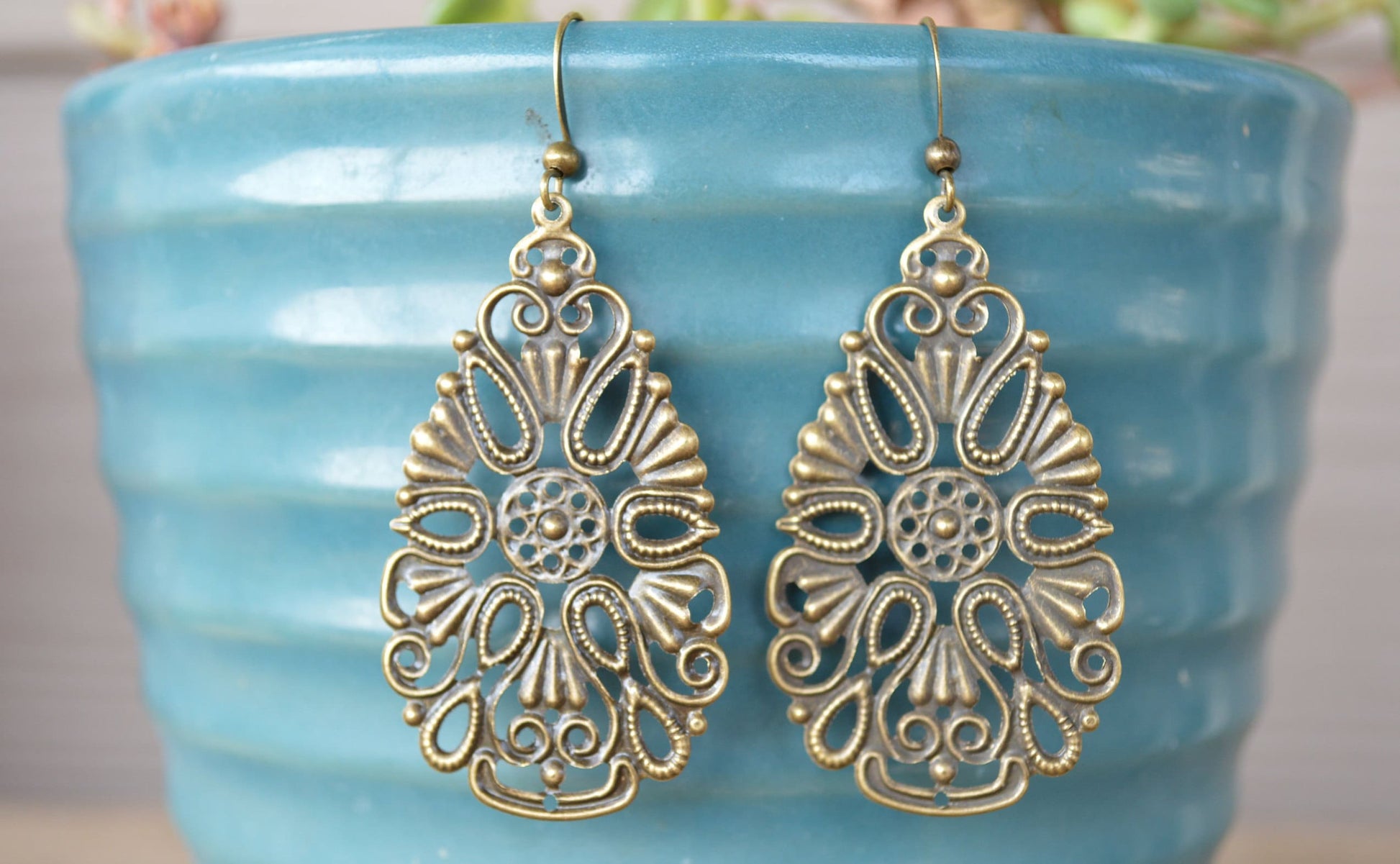 Boho Turquoise Drop Earrings