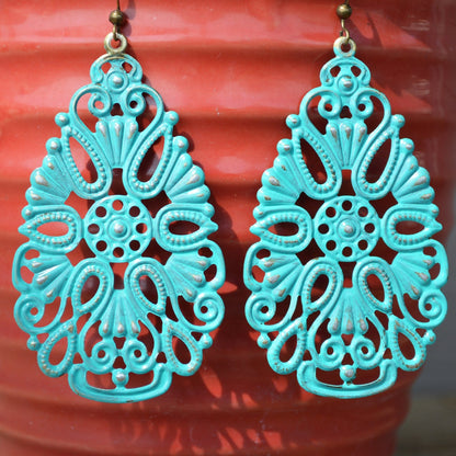 Boho Turquoise Drop Earrings