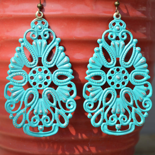 Boho Turquoise Drop Earrings