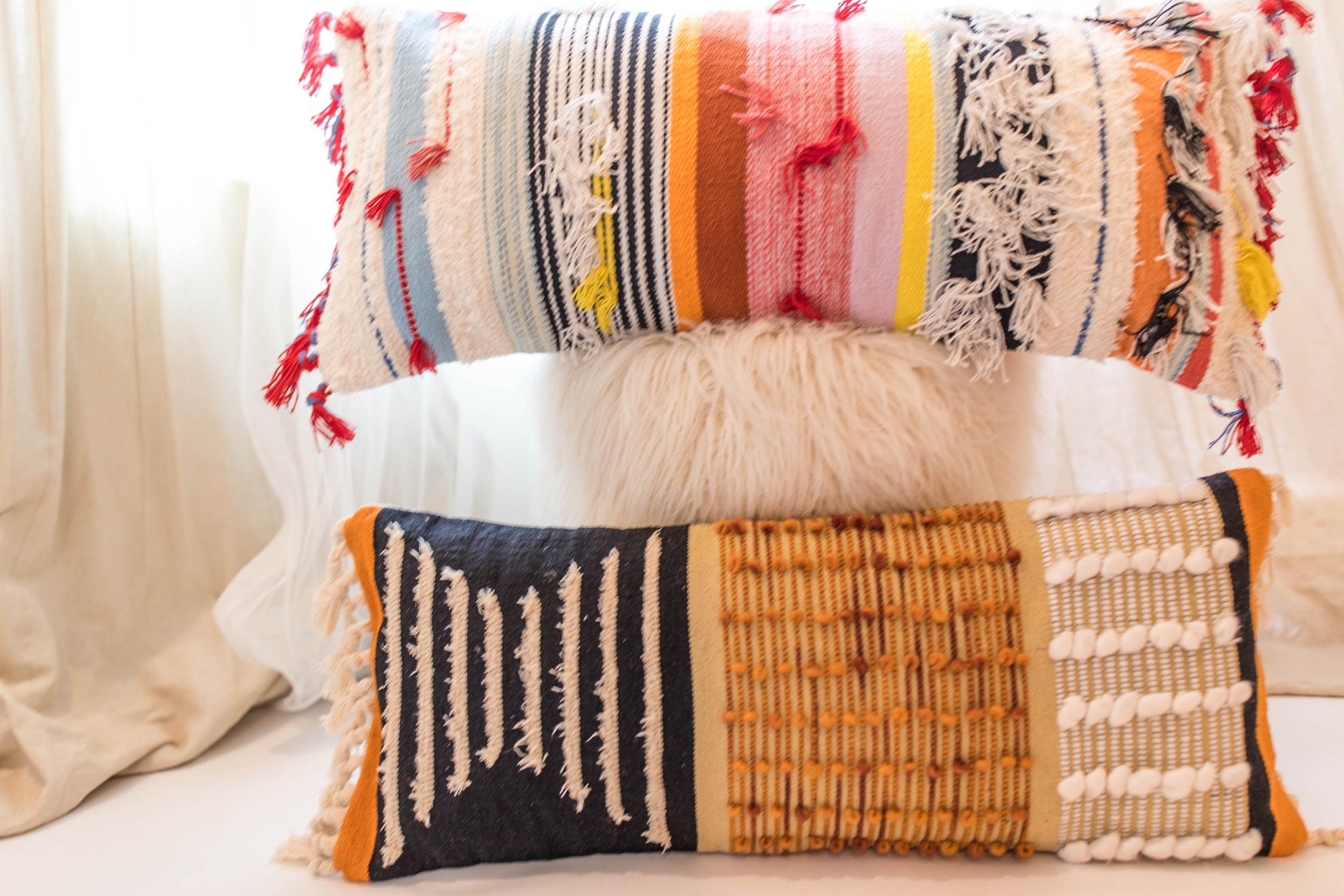 Bohemian Lumbar Throw Pillow Cover