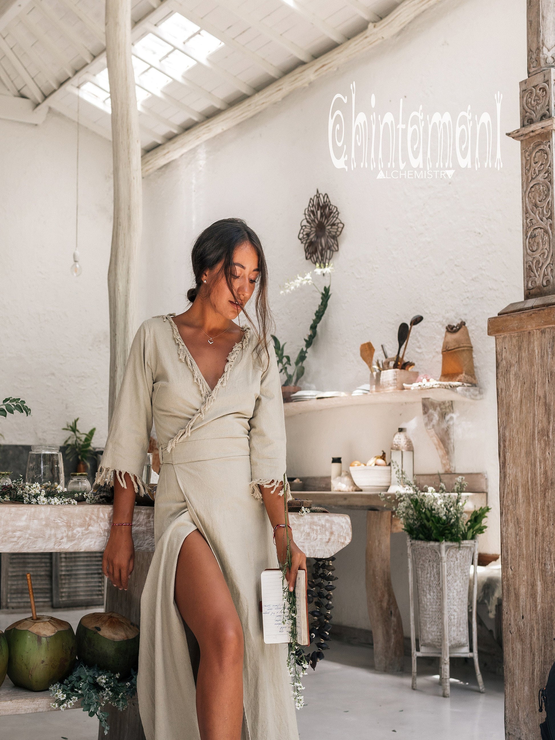 Long Boho Wrap Dress