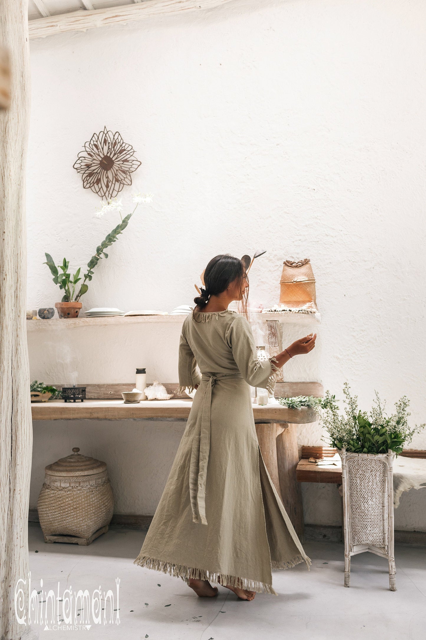 Long Boho Wrap Dress