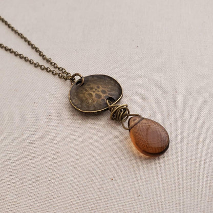 Smoky Brown Czech Glass Boho Necklace