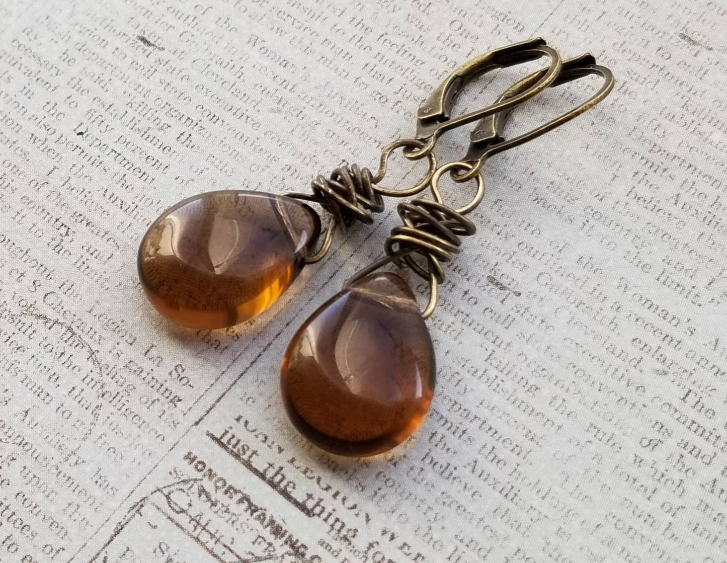 Smoky Brown Czech Glass Boho Necklace