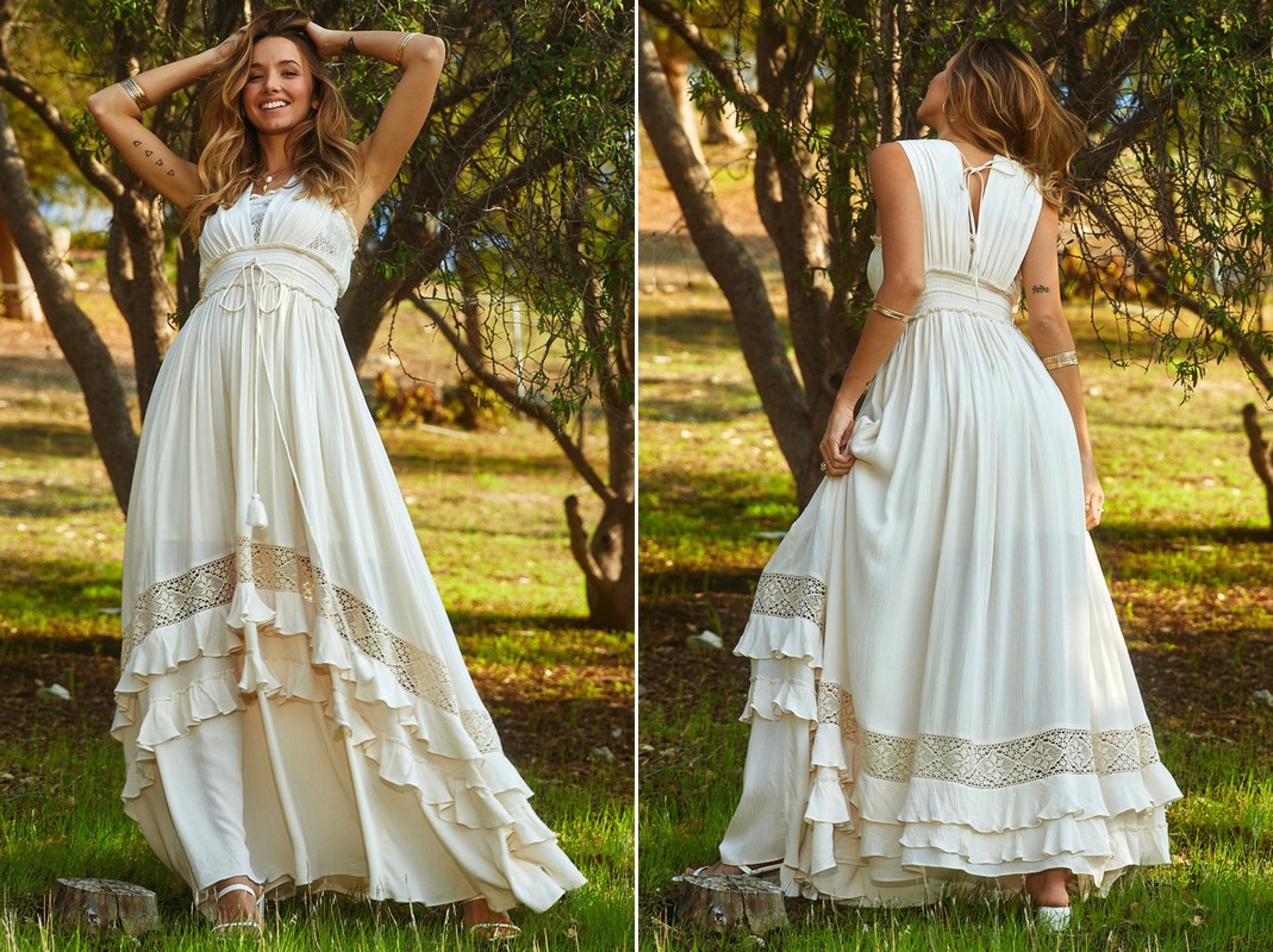  Boho Lace Maxi Dress 