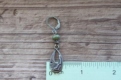 Emerald Brass Boho Earrings