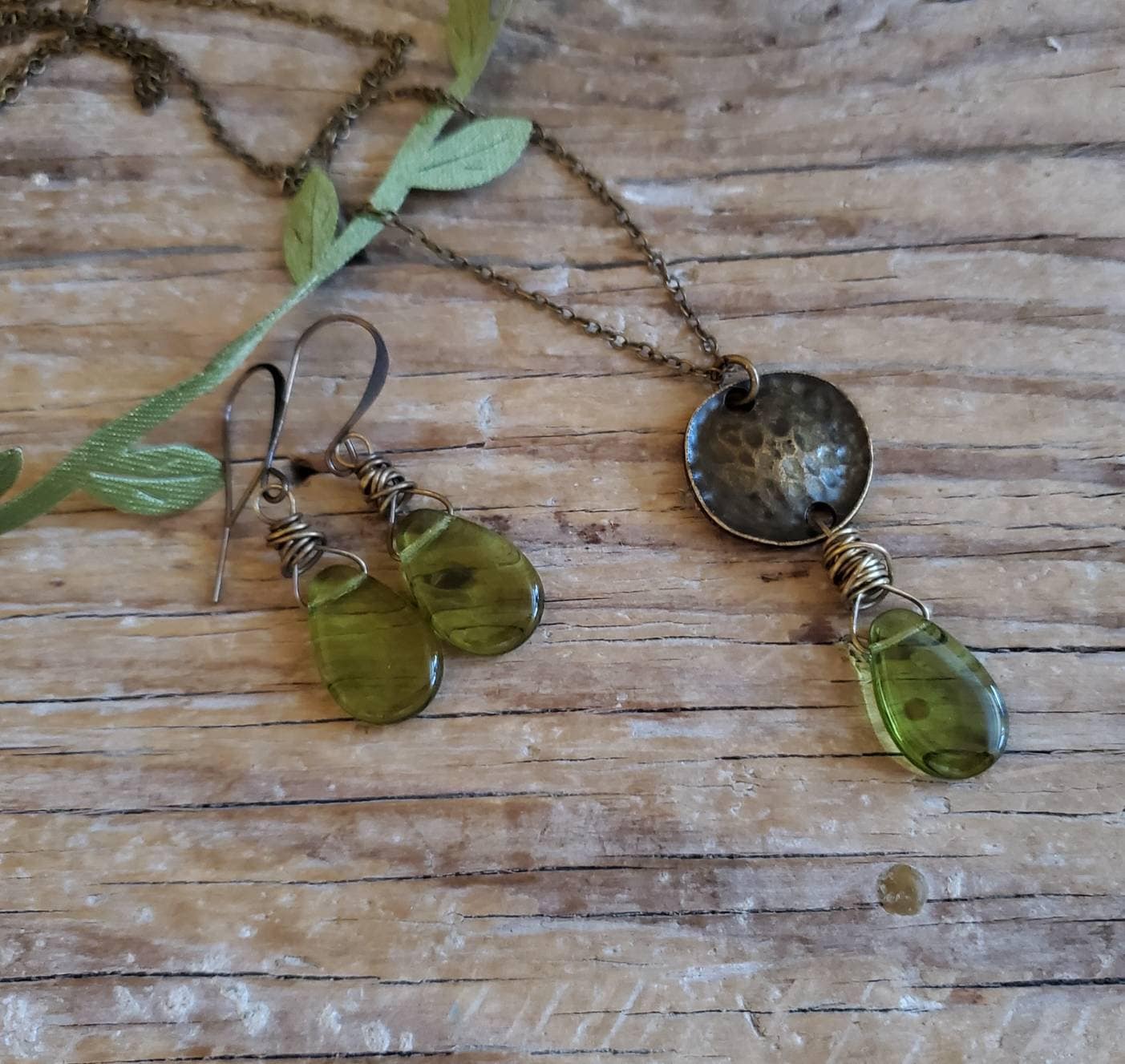 Smoky Brown Czech Glass Boho Necklace