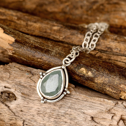 Aquamarine Teardrop Pendant Necklace