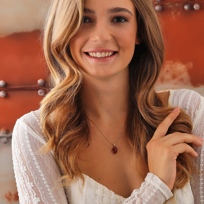 14K Gold Natural Carnelian Necklace