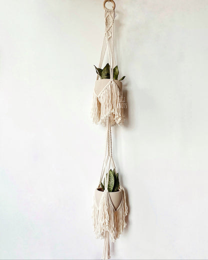 Macrame Double Plant Hanger